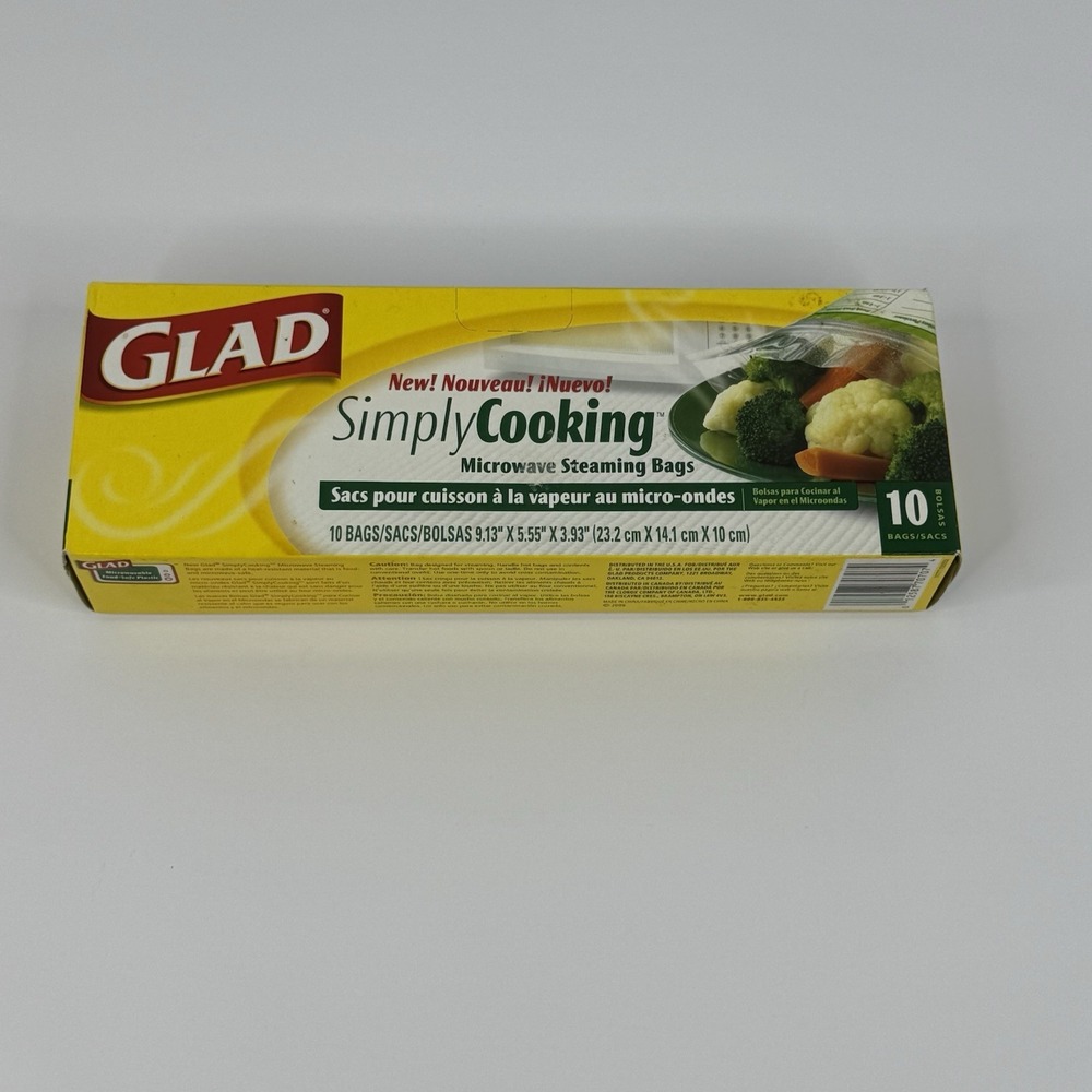 GLAD Simply Cooking Microwave Cooking Steaming Bags Discontinued New Box of 10
